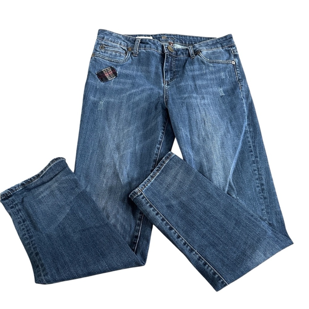 Womens Kut from the Kloth Catherine Boyfriend Patched Jeans size 8